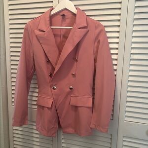 Elegant Pink Double-Breasted Women's Blazer (S) 36 EU Size 4